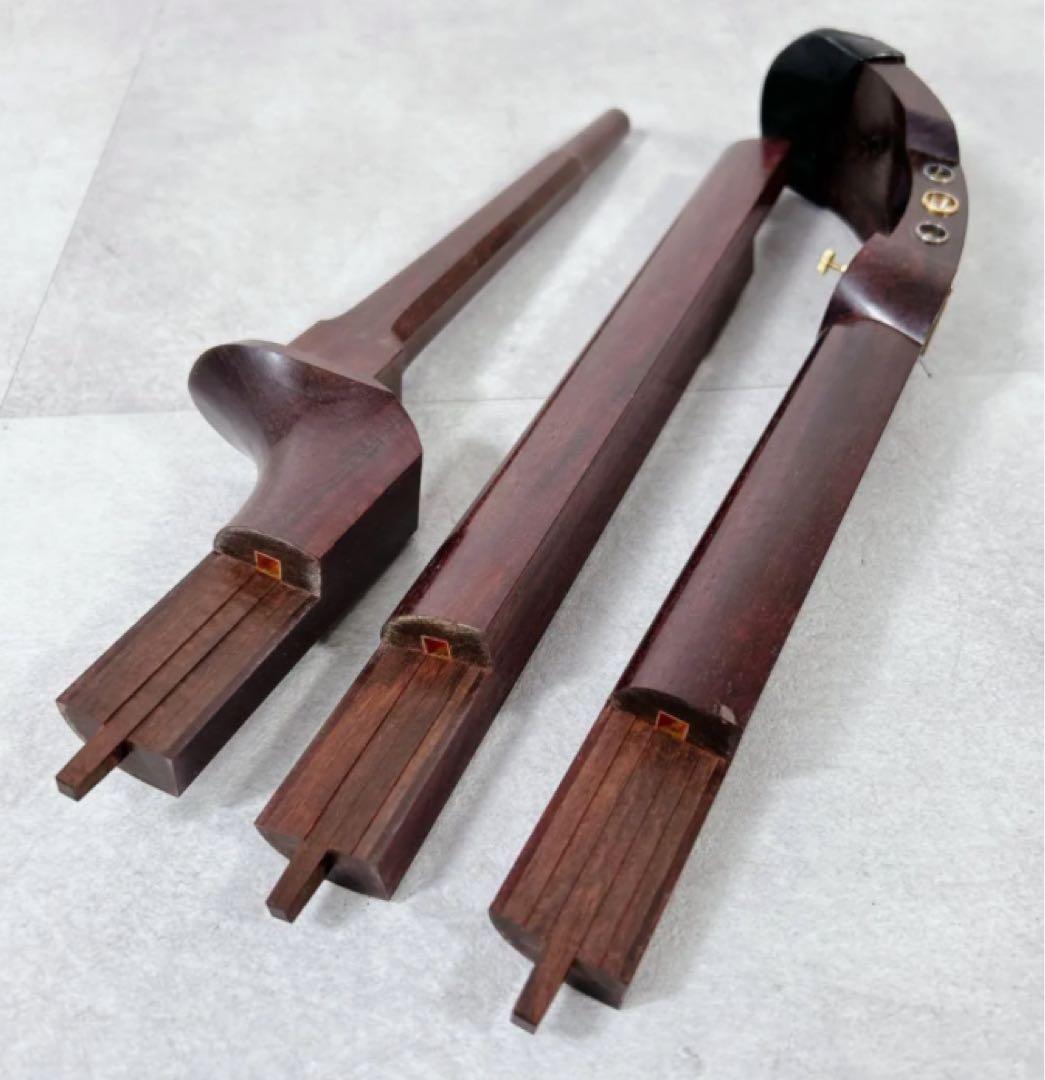 X538 三味線 本体 中棹 K9 金細 紅木 2枚溝 トチ 東さわり