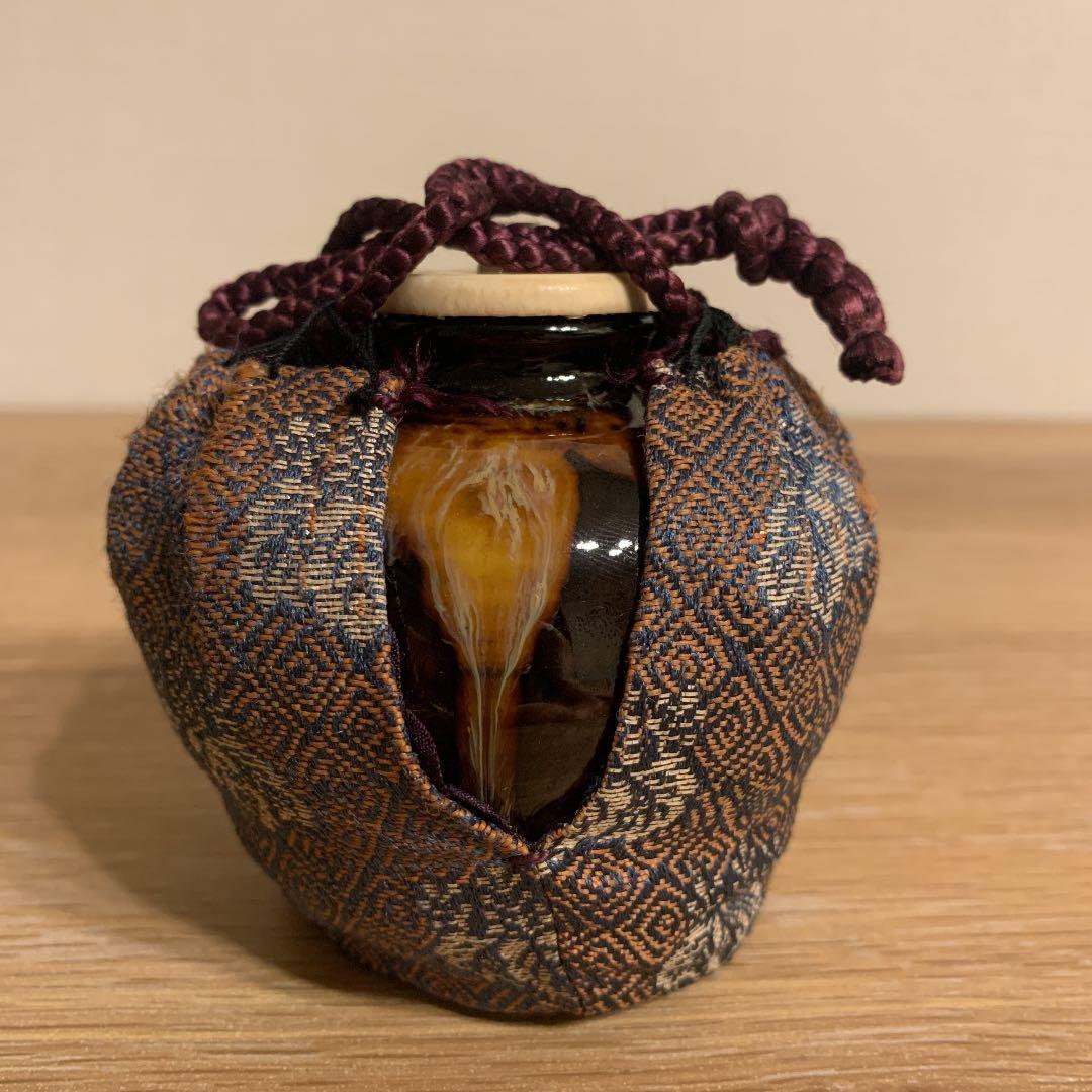 茶入　仕服 在銘  牙蓋　　桶谷定一作　アンティーク