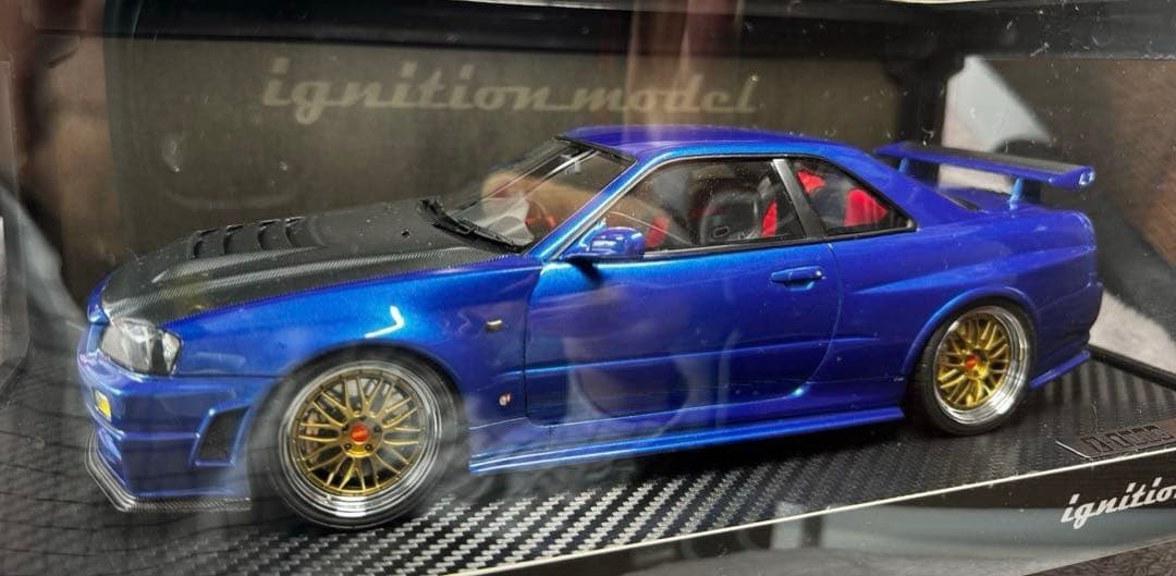 絶版希少 ニスモ R34 GT-R Zチューン ベイサイドブルー 限定140