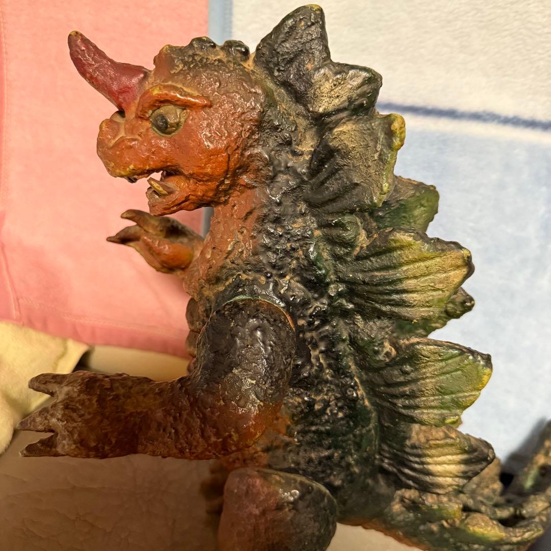 マルサン　1970年製　特大キングゴジラ　灰色成型　ソフビ　人形　38cm