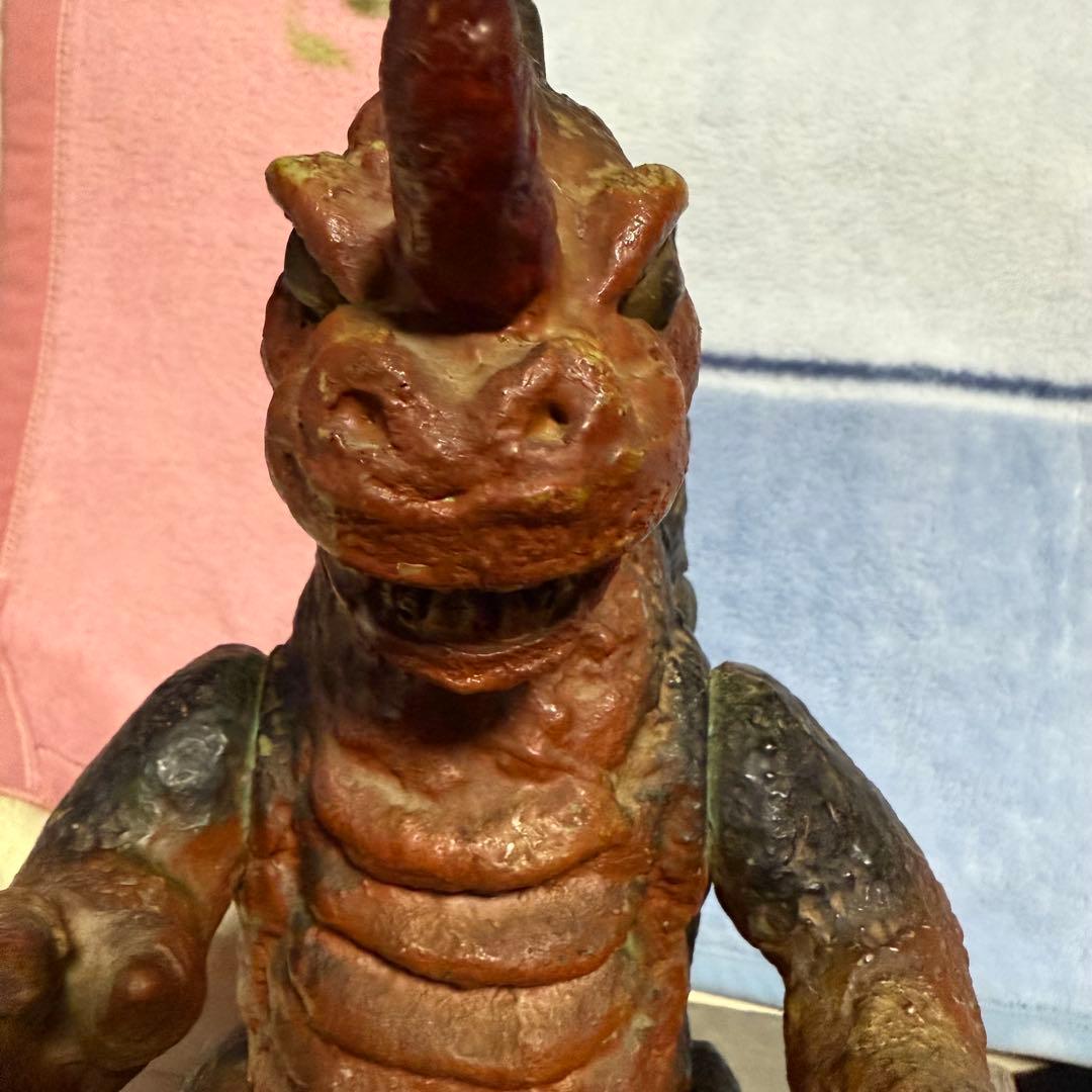 マルサン　1970年製　特大キングゴジラ　灰色成型　ソフビ　人形　38cm