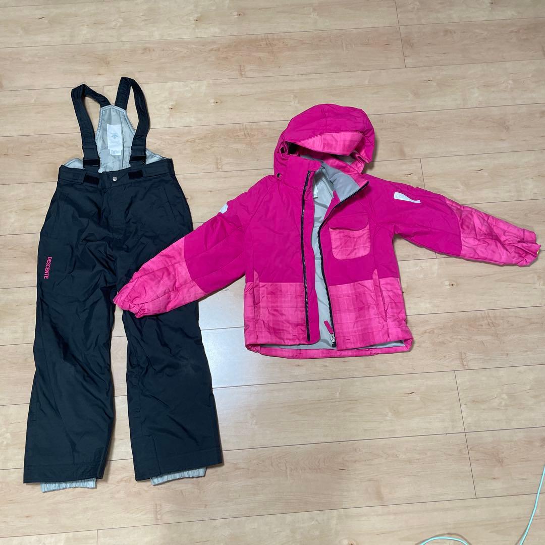 DESCENTE スノーボードウェア 子ども用 130サイズ ピンク/ブラック