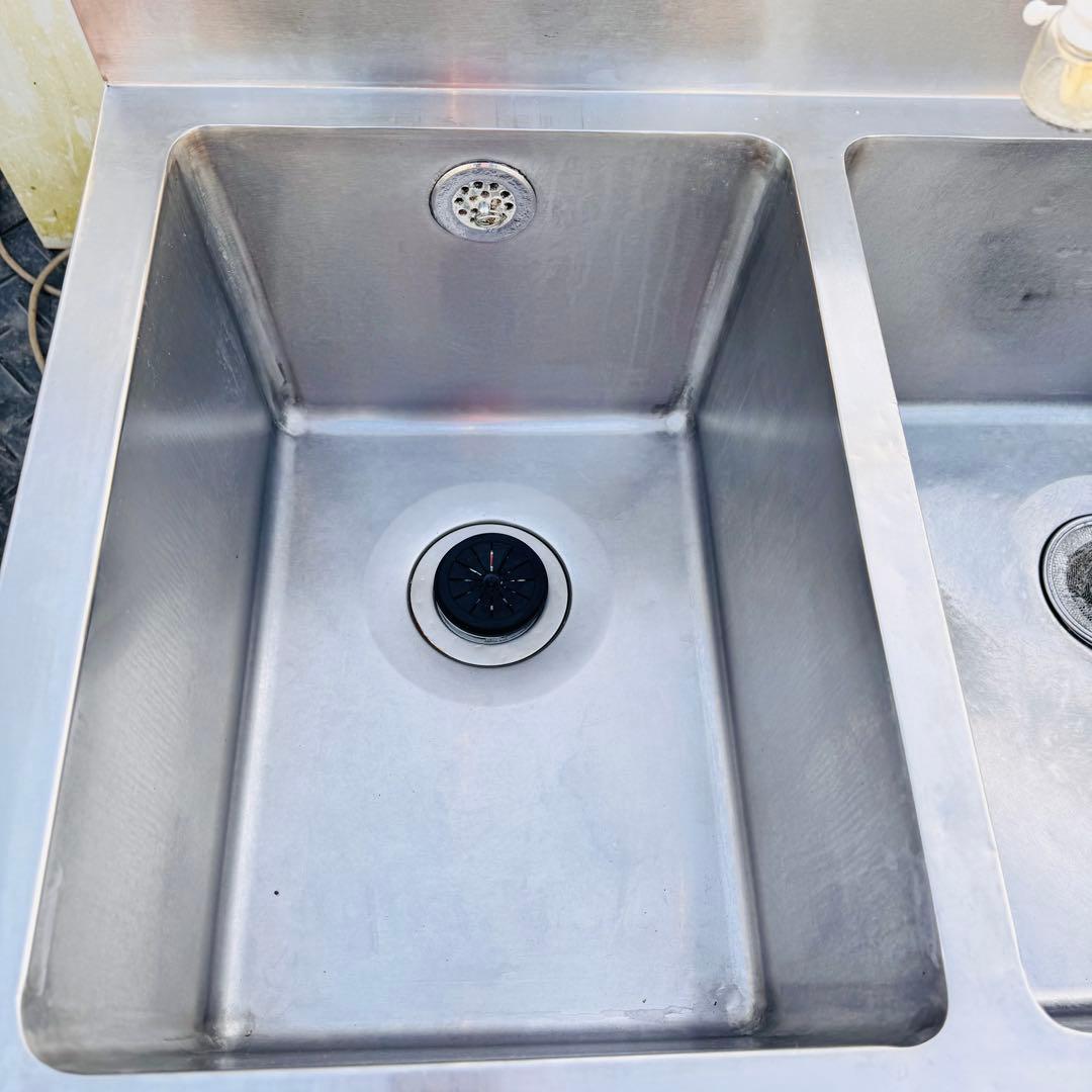 業務用 ステンレス 2槽シンク 流し台 幅100×奥行60×高さ94cm 厨房用