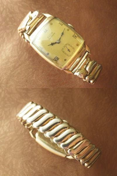 【最終値下】【1945年】エルジン デラックス USA製 10金張 手巻き腕時計