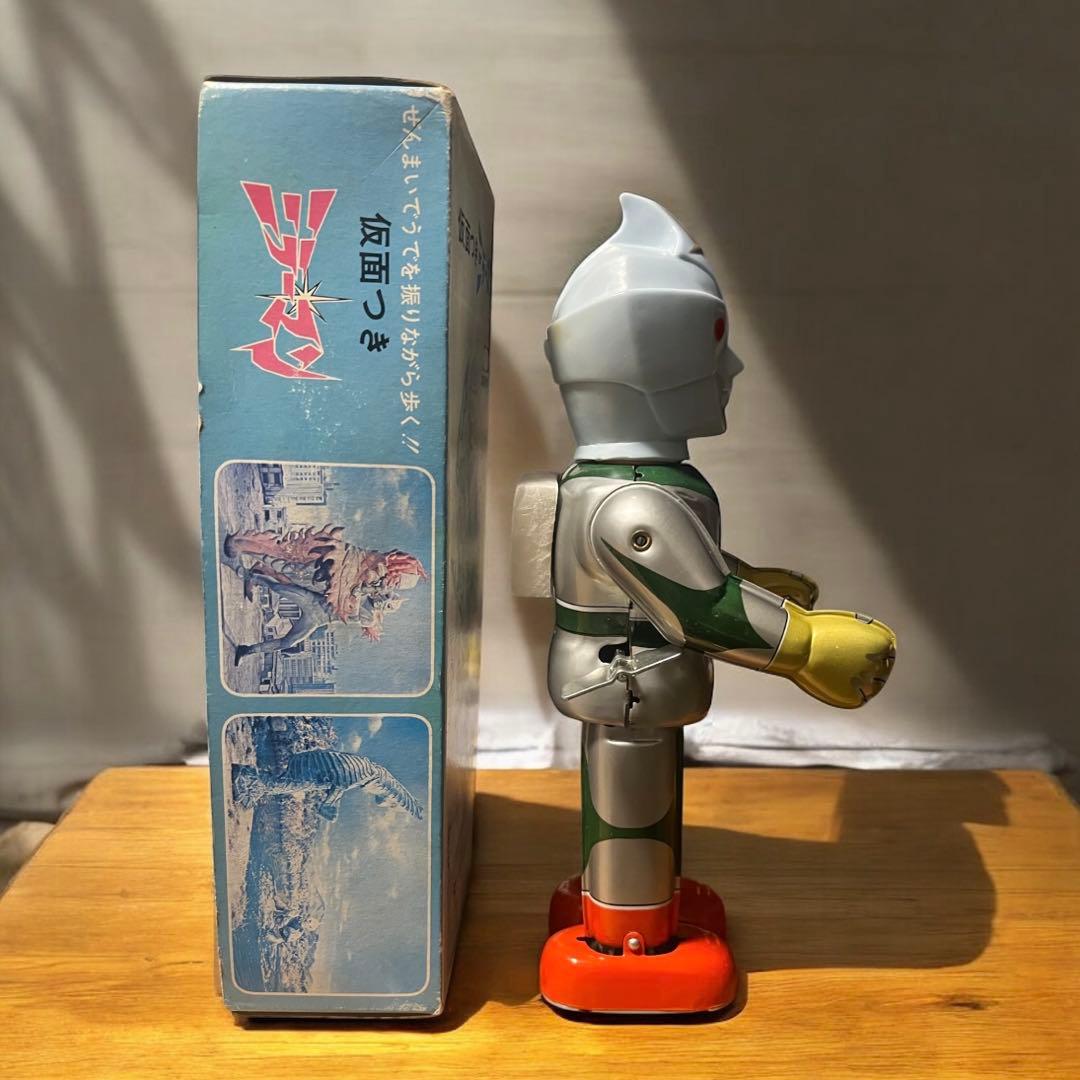 デッドストック　ブルマァク　仮面つき ミラーマン　ブリキ　ゼンマイ歩行