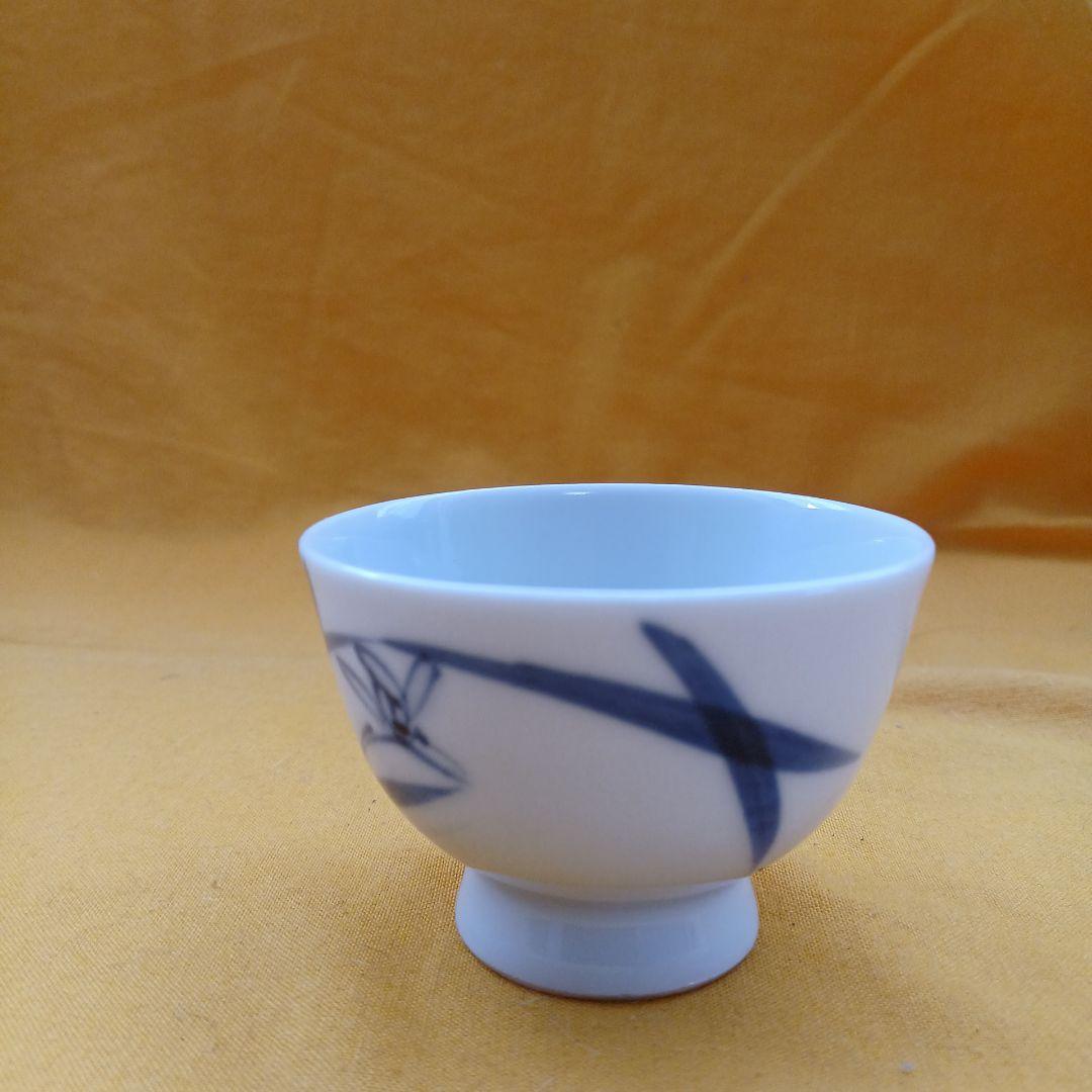 煎茶碗　竹泉　アンティーク煎茶碗　茶道具　５客