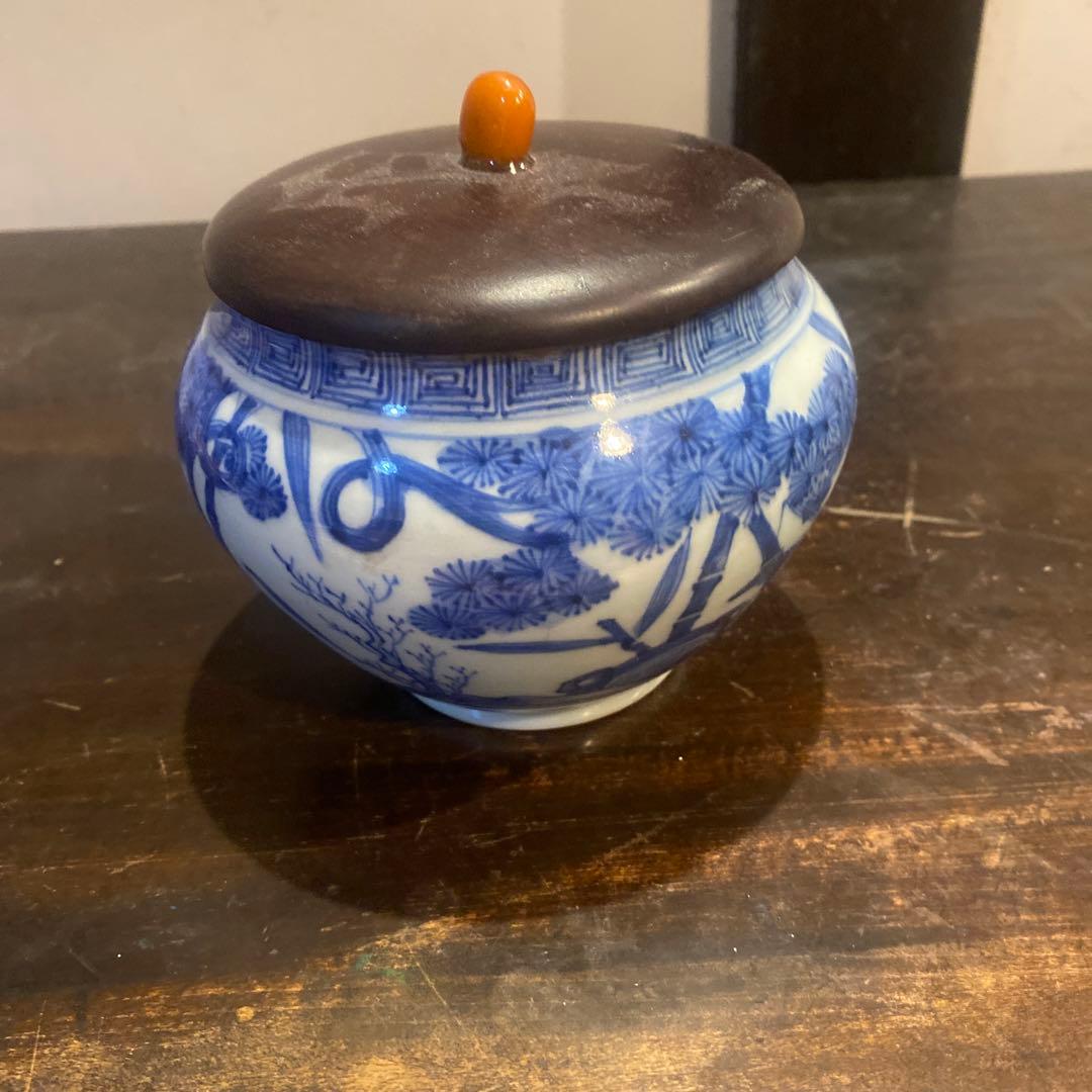 古伊万里ウサギ図蓋物12cm13cm