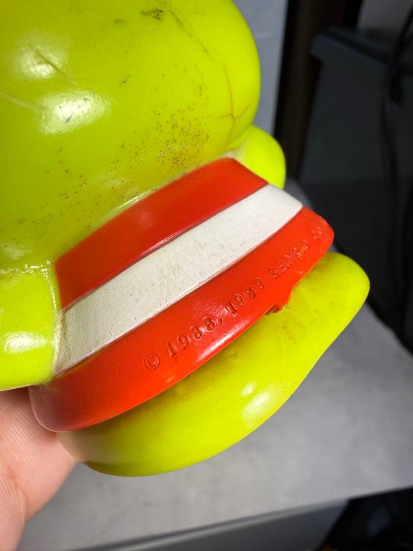 昭和レトロ けろけろけろっぴ ソフビ　貯金箱 　当時物 1988-89 サンリオ