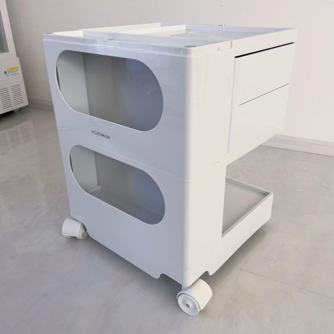 ボビーワゴン レプリカ 回転　ワゴン　マルチワゴン　収納　韓国　収納家具　白