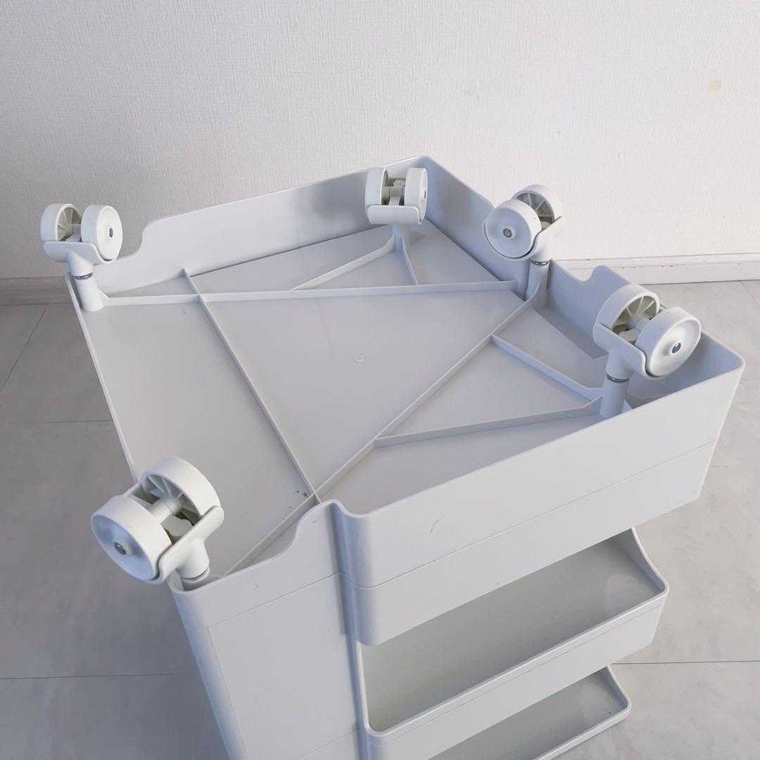 ボビーワゴン レプリカ 回転　ワゴン　マルチワゴン　収納　韓国　収納家具　白