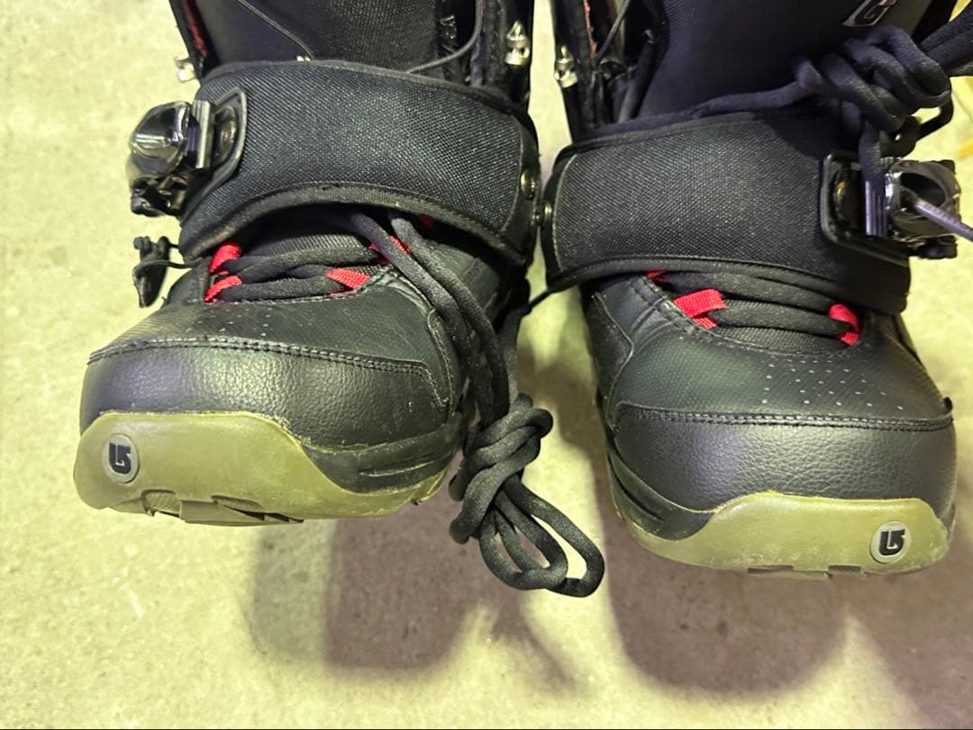 G1579 BURTON スノーボードブーツ 黒赤　26.5 メンズ