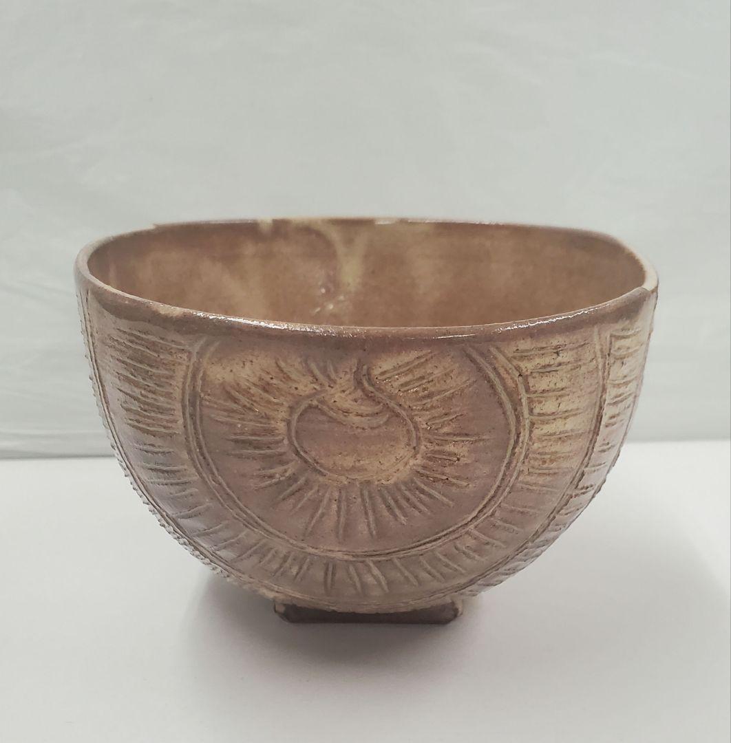 値下げしました　萩焼　俵茶碗　大野瑞峰作