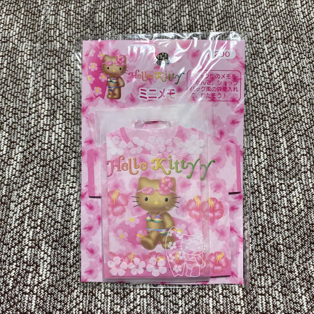 【激レア】 Hello kitty 日焼け　ミニメモ　Tシャツ型　ショッパー袋