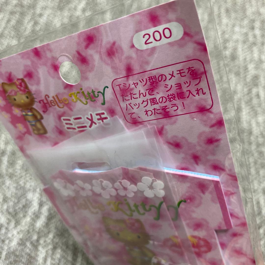 【激レア】 Hello kitty 日焼け　ミニメモ　Tシャツ型　ショッパー袋