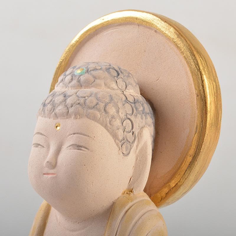 博多人形　人形師　二代　戸畑茂四郎作　「阿弥陀如来」　共箱　M　R7160