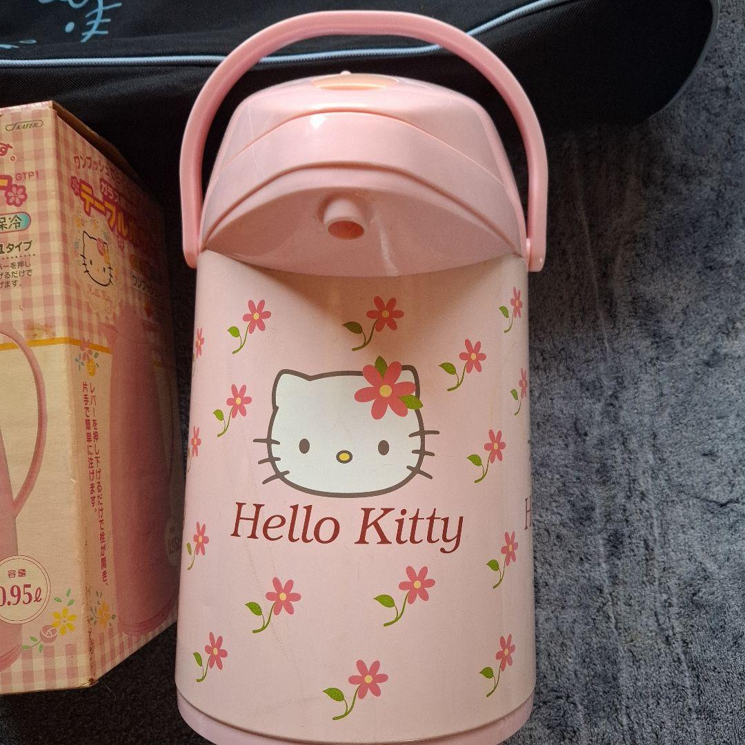 平成レトロハローキティ テーブルポット．保温ポット,バック