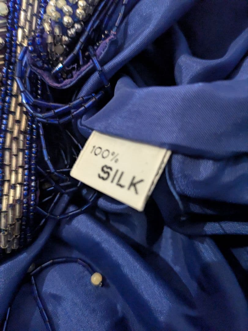 おまけワンピ付き 紫色 ビーズ装飾 社交ダンスドレス　ベリーダンス