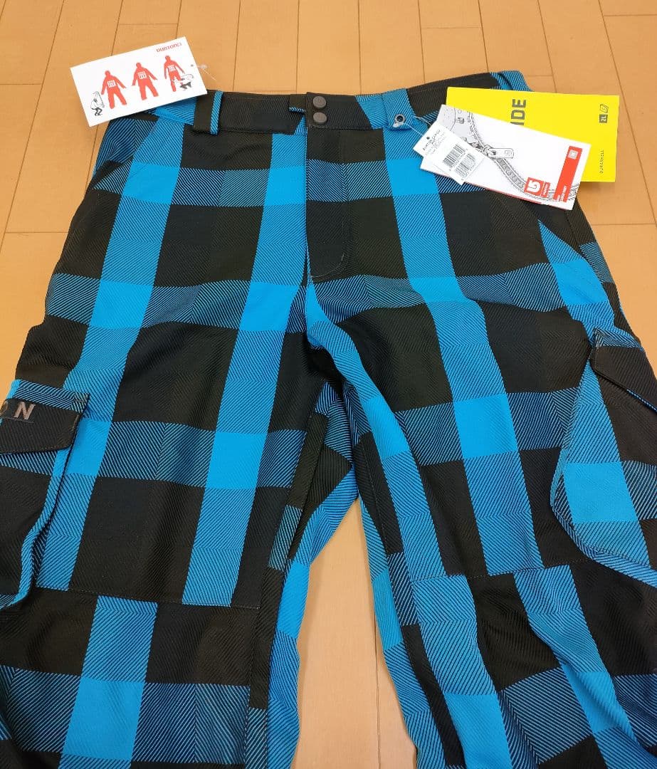 【新品】BURTON スノーボード パンツ(M)☆青チェック☆