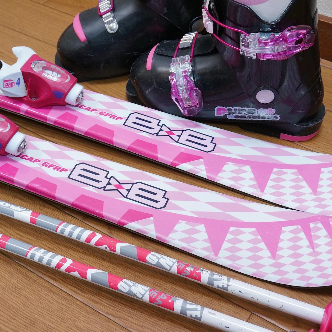 メンテ済 108cm靴20cm BLUEMORIS B×B スキーセット 110