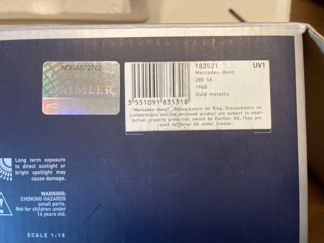 訳あり！ ノレブ社製 1/18 メルセデス-ベンツ 280SE 1969！