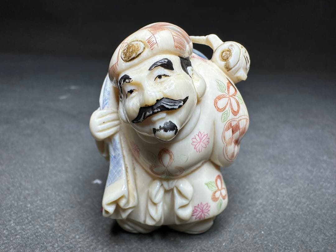極上　七福神　置物　根付　印籠　天然素材　アンティーク　骨董