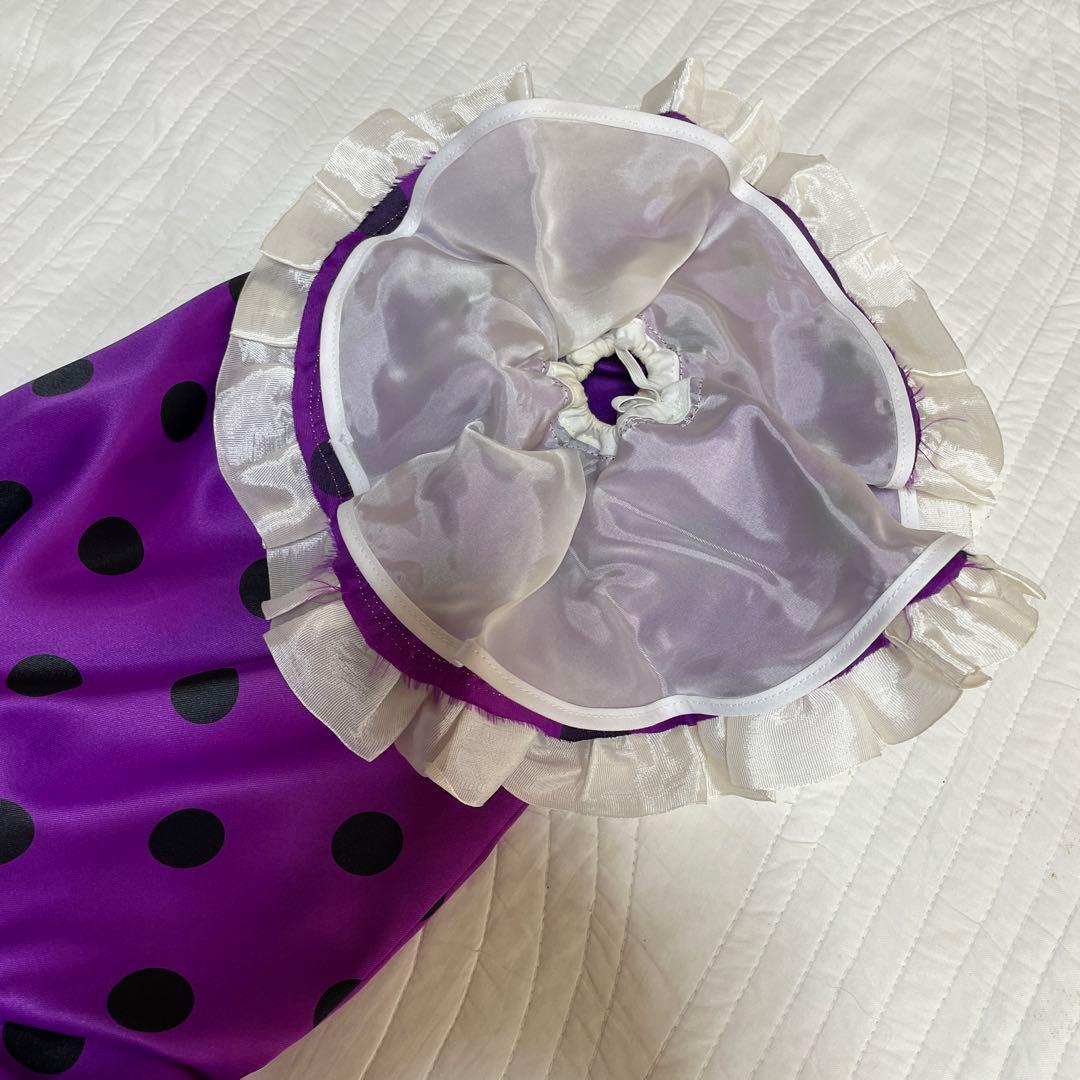 【値下げ】フラメンコ衣装サイズＬ　 紫地✖️黒ドット