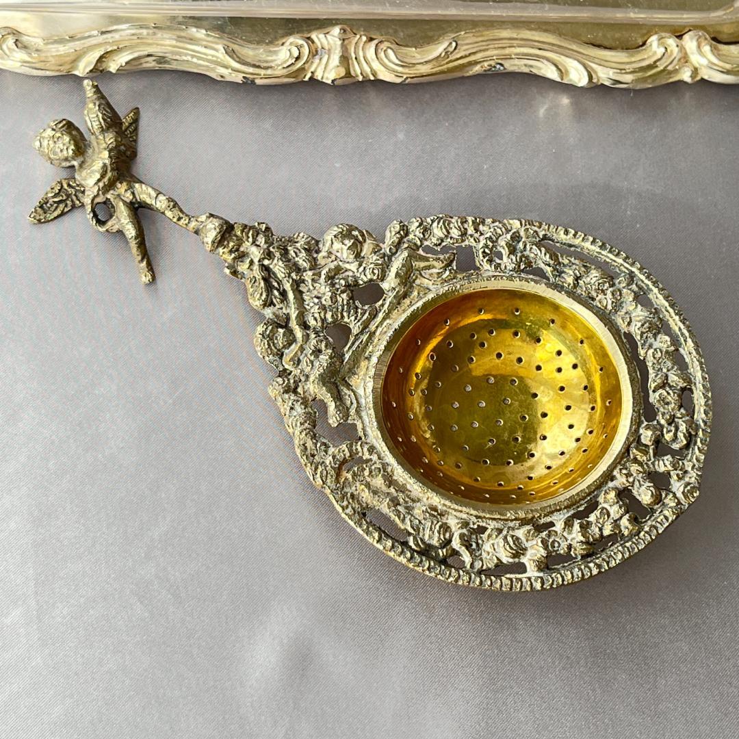 【ドイツ】 天使のティーストレナー【シルバープレート】16cm