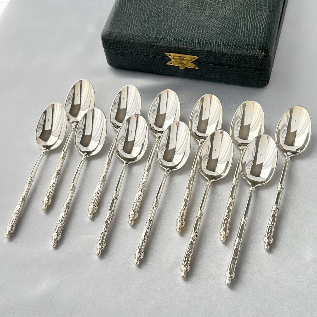 【SFAM】 ロシア様式のデミタススプーン 12本組 仏蘭西 10cm ケース