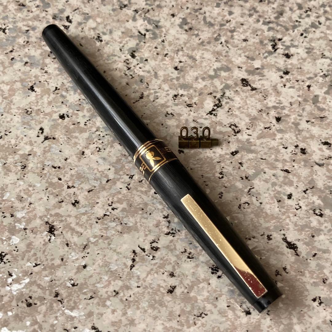 #030 オーバーホール済み 万年筆 プラチナ プレイボーイ コラボ 18k