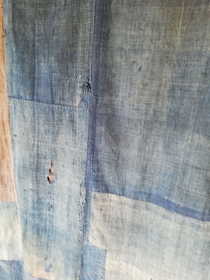 追加画像　B2 襤褸大判6幅　つぎはぎ藍染の布団皮　らんる