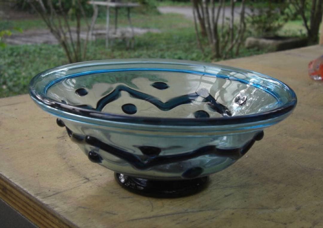 舩木倭帆さんの吹きガラス　大鉢　ボウル　ガラス器 コンポート