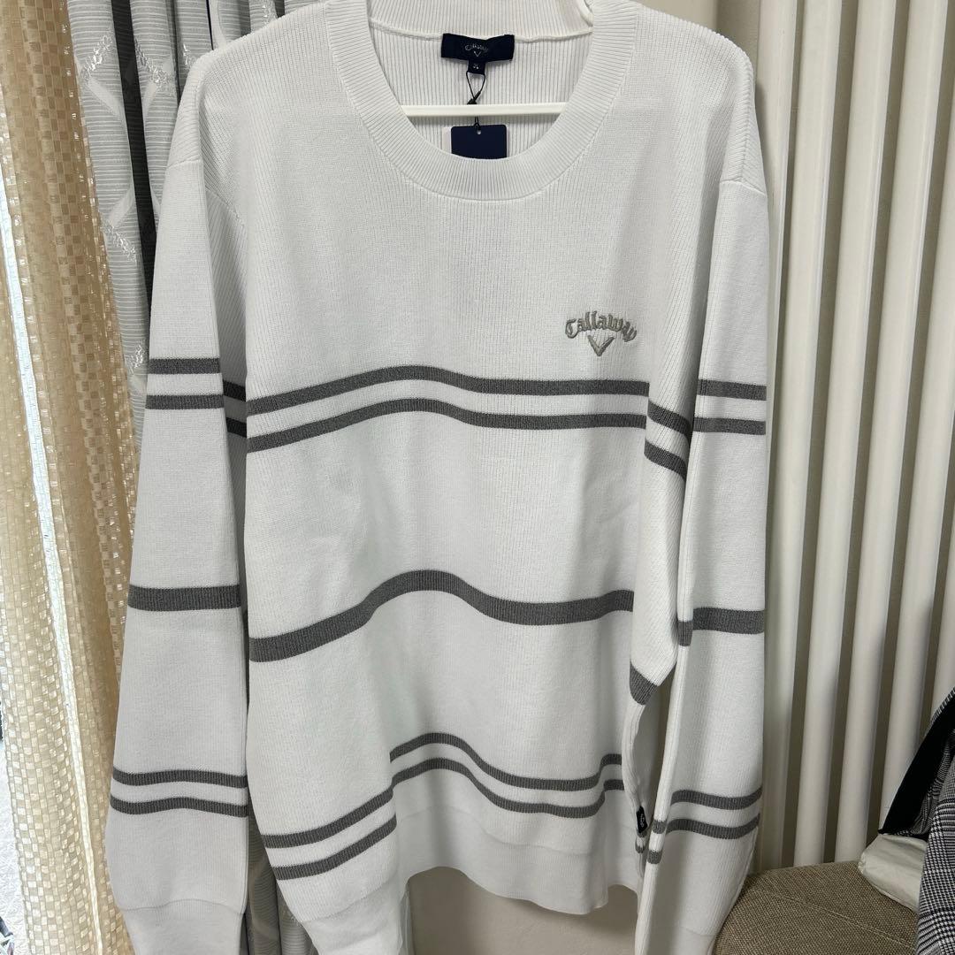 お値下げしました【新品未使用】Callaway ホワイト ストライプ ベスト