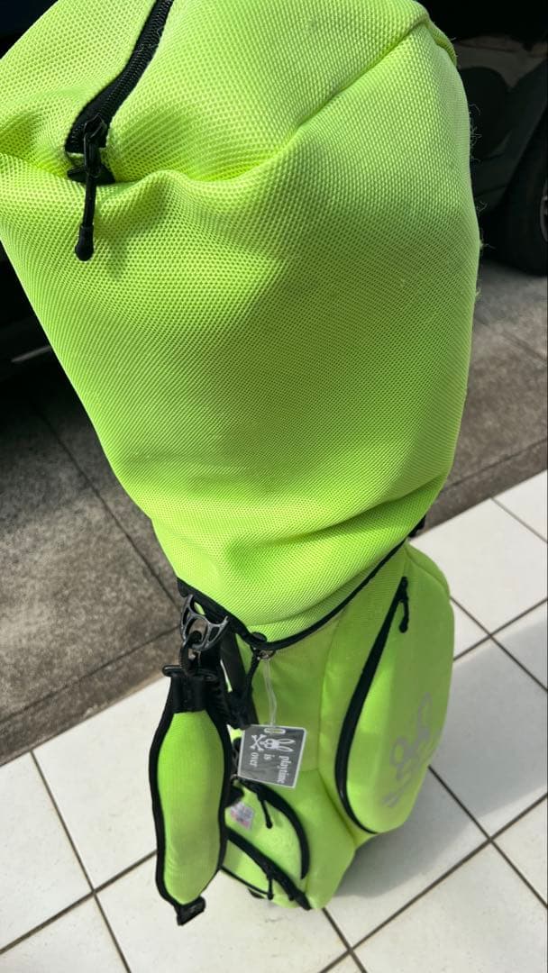 サイコバニー Psychobunny キャディバッグ 蛍光グリーン スタンド付き