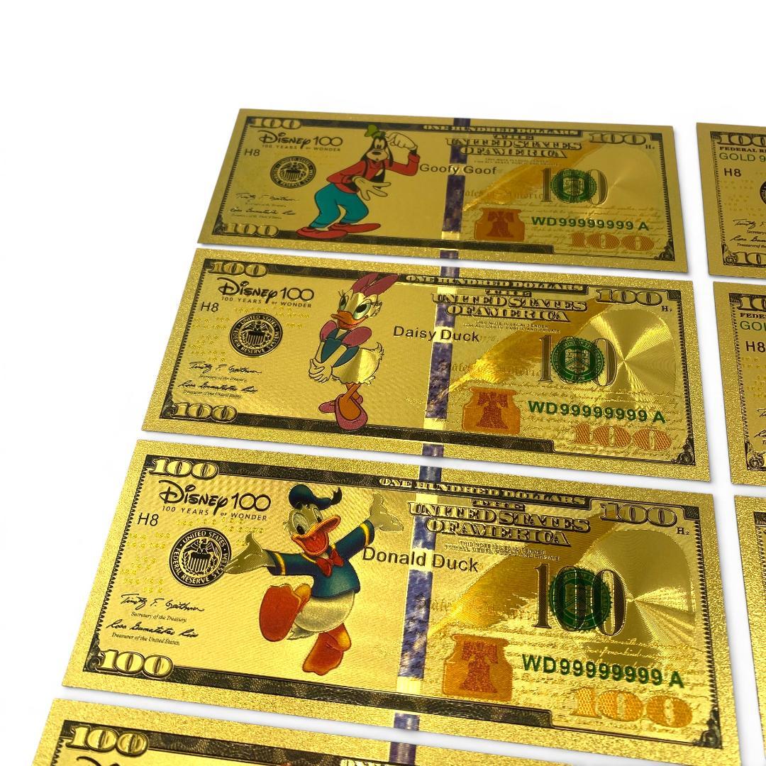 【美品】ディズニー 創立100周年記念 金箔紙幣 10枚セット