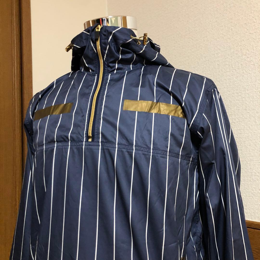 ラッセルノ ゴルフ ハーフジップ パーカー ネイビー ストライプ サイズ5