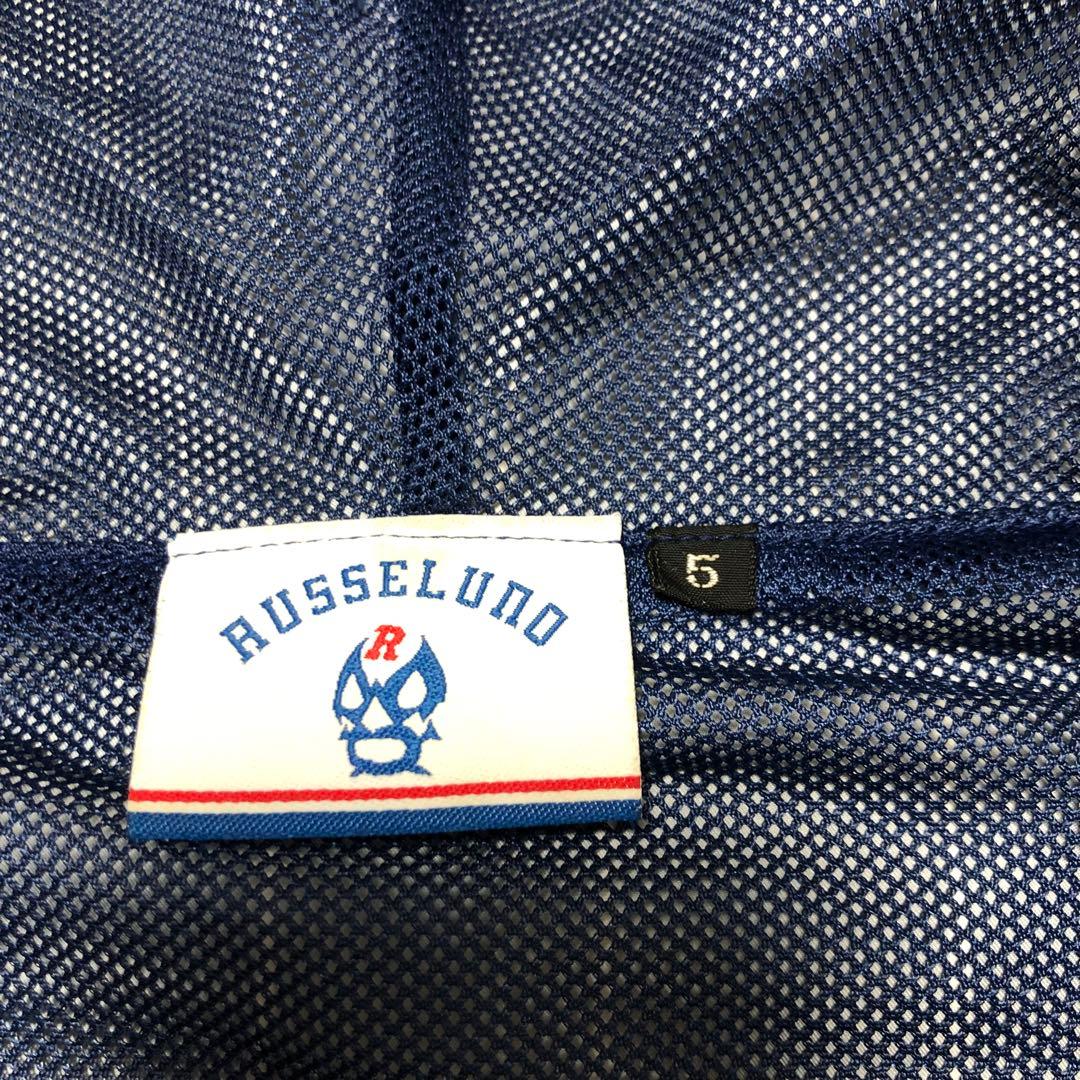 ラッセルノ ゴルフ ハーフジップ パーカー ネイビー ストライプ サイズ5