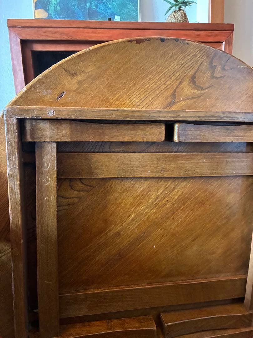 大きめサイズ 丸ちゃぶ台 折り畳み 古道具 古家具 昭和 アンティーク