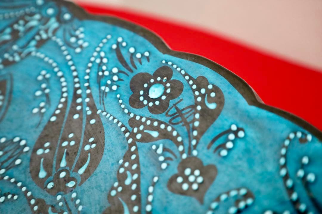 トルコ雑貨・大皿・飾皿【トルコブルー　ターコイズブルー】