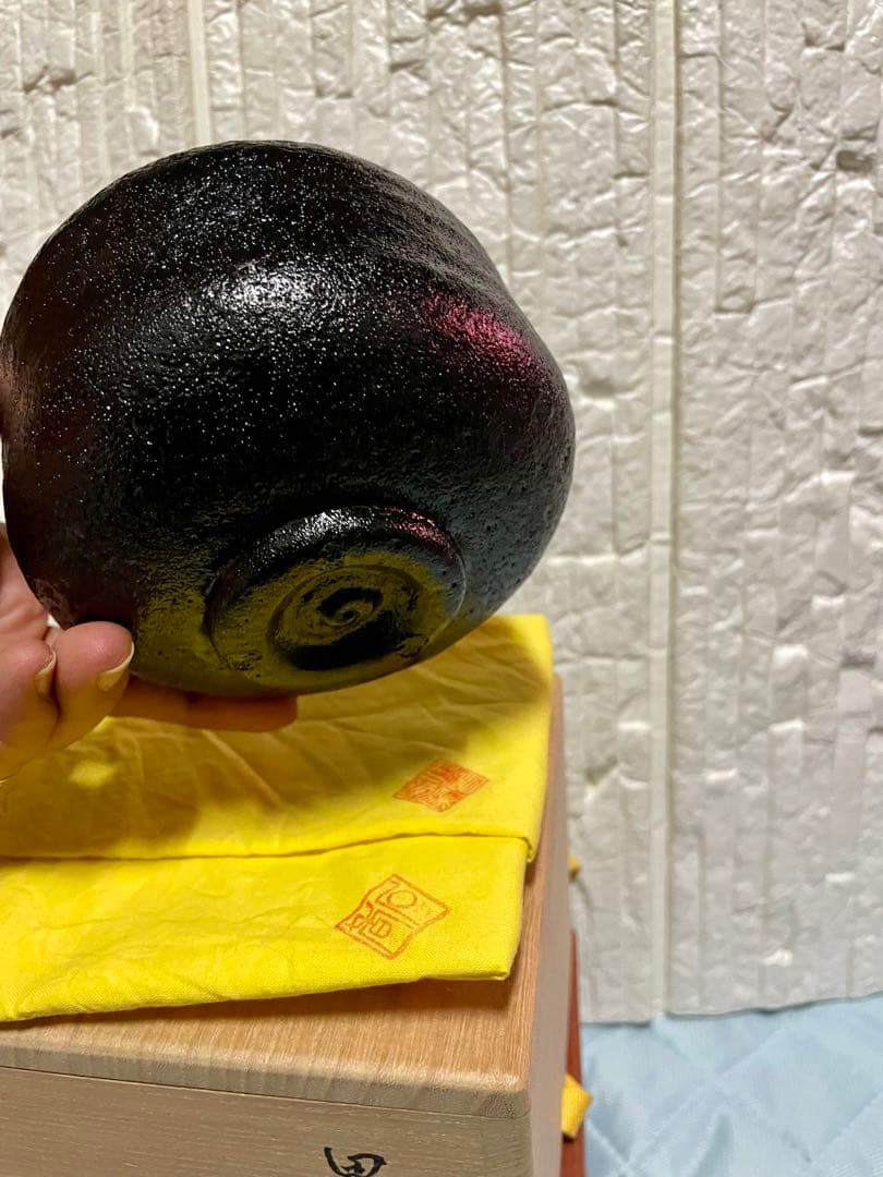 アンティーク品　希少茶道具　茶碗　黒楽　谷古石香