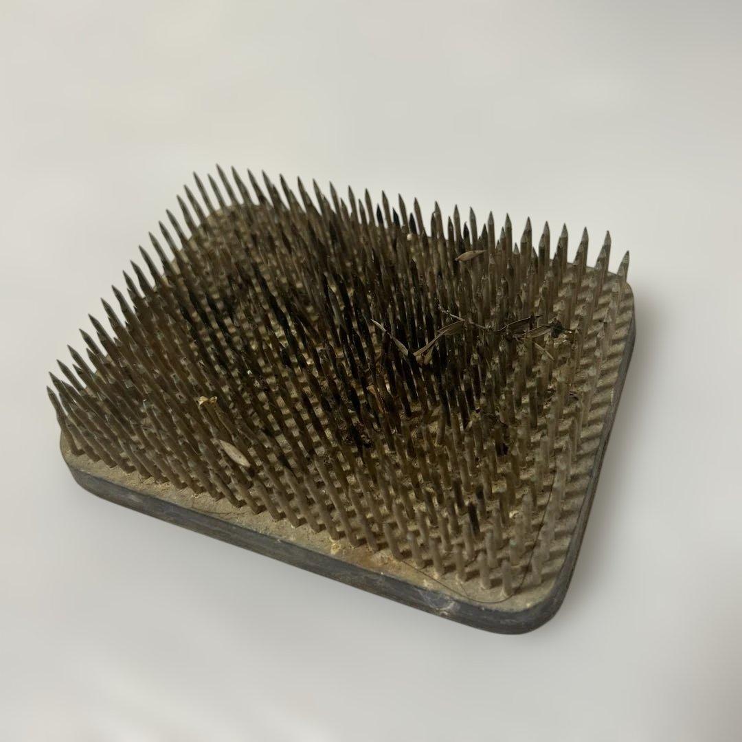 【那智黒水盤】　水盤　那智黒石　オブジェ　伝統工芸　花器　インテリア　剣山付