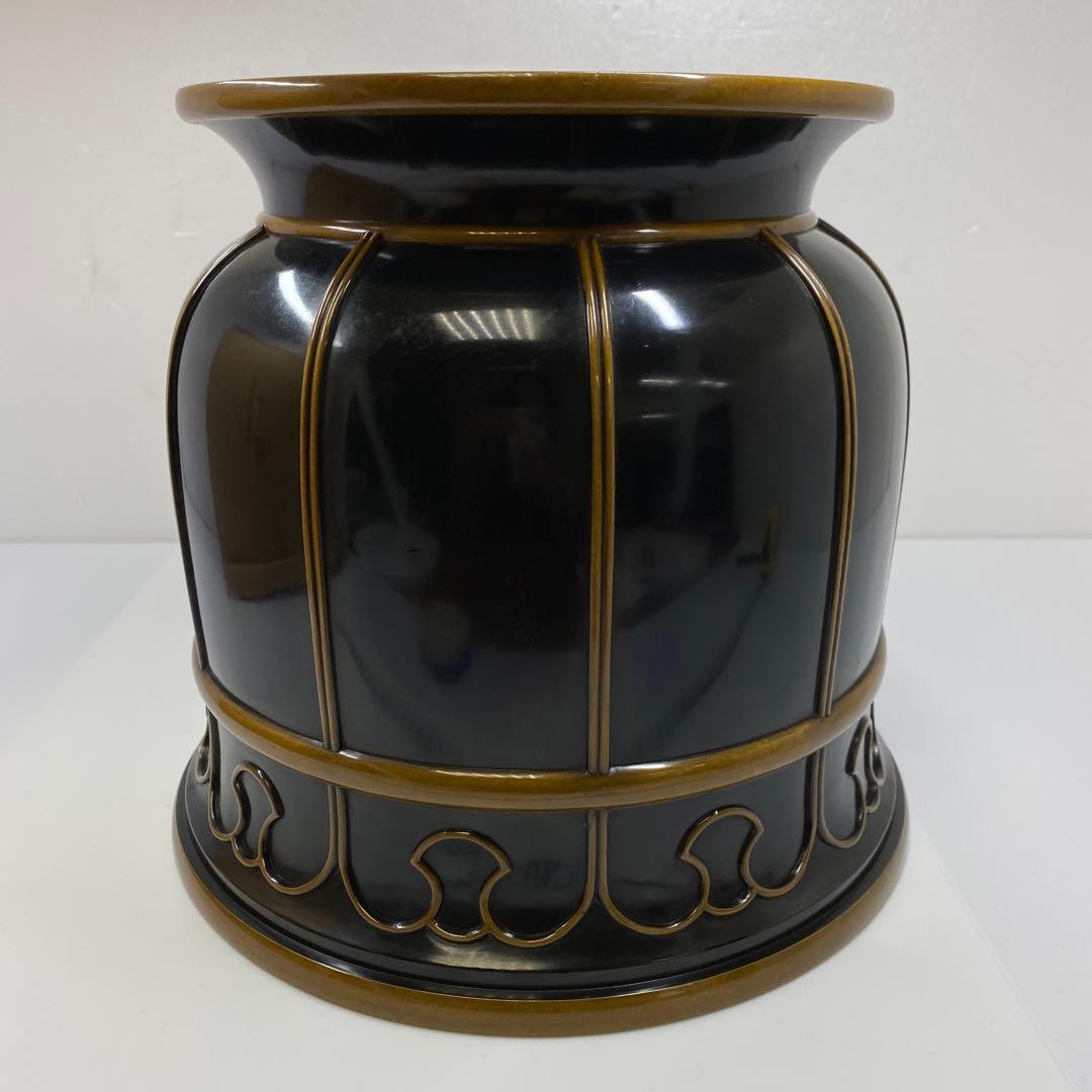 金谷五郎三郎　黒唐銅蓮萌式火鉢　共箱　トトサカ　東さ7-0315☆2F