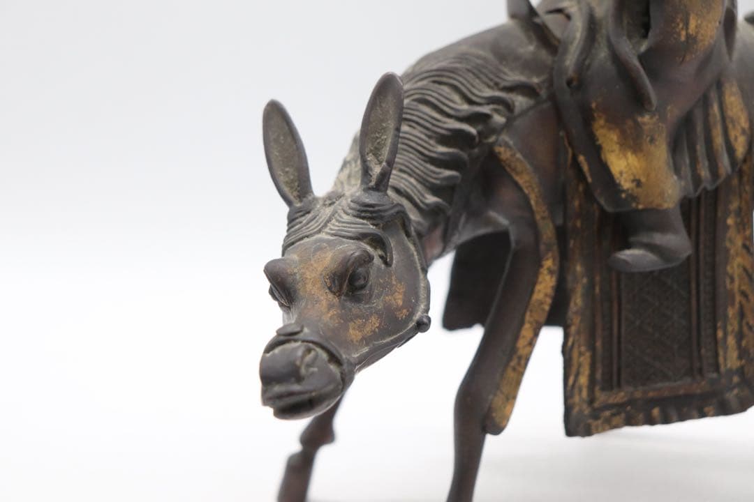 古銅　人物像　溜金　文人像　高さ約30.5cm 送料込み260121