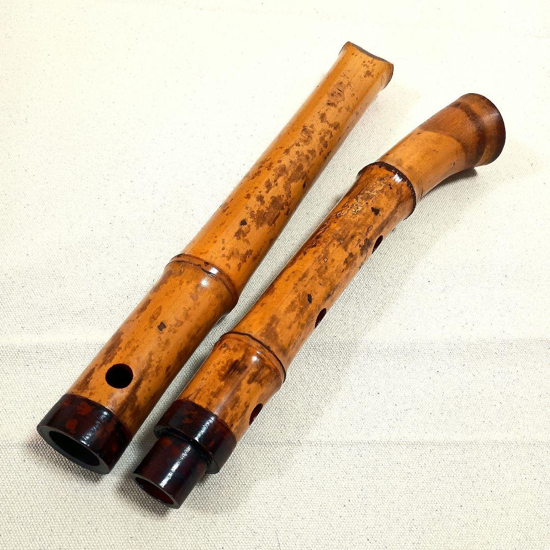 四郎管を思わせる老竹の曲管！爆鳴りの竹が鳴くような独特の音色の尺八！二尺管！