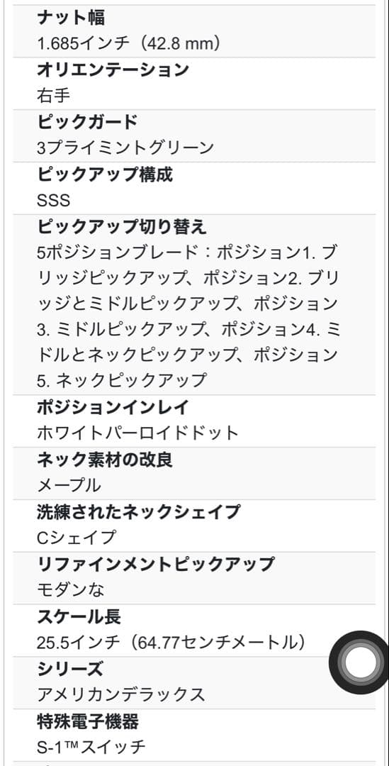 Fender Stratocaster アメリカンデラックス