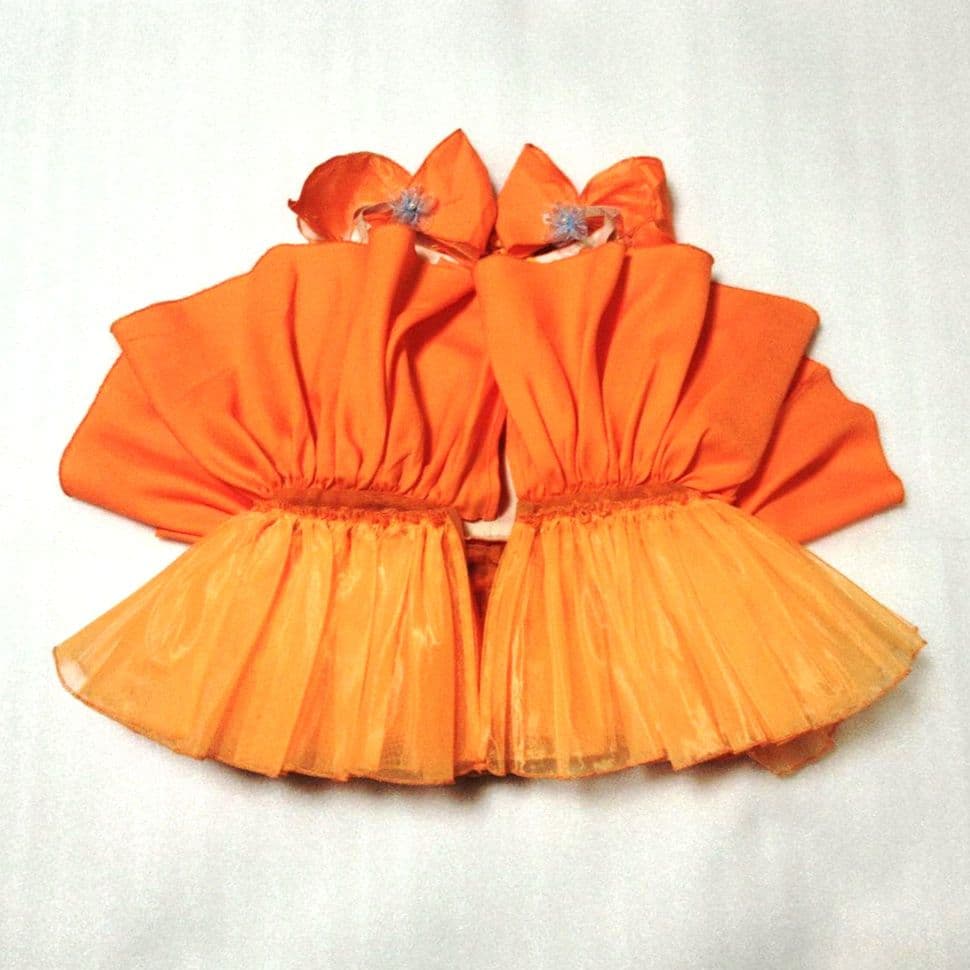 バレエ　5着まとめオレンジ ワンピース　緑の帽子付　小学校1年生