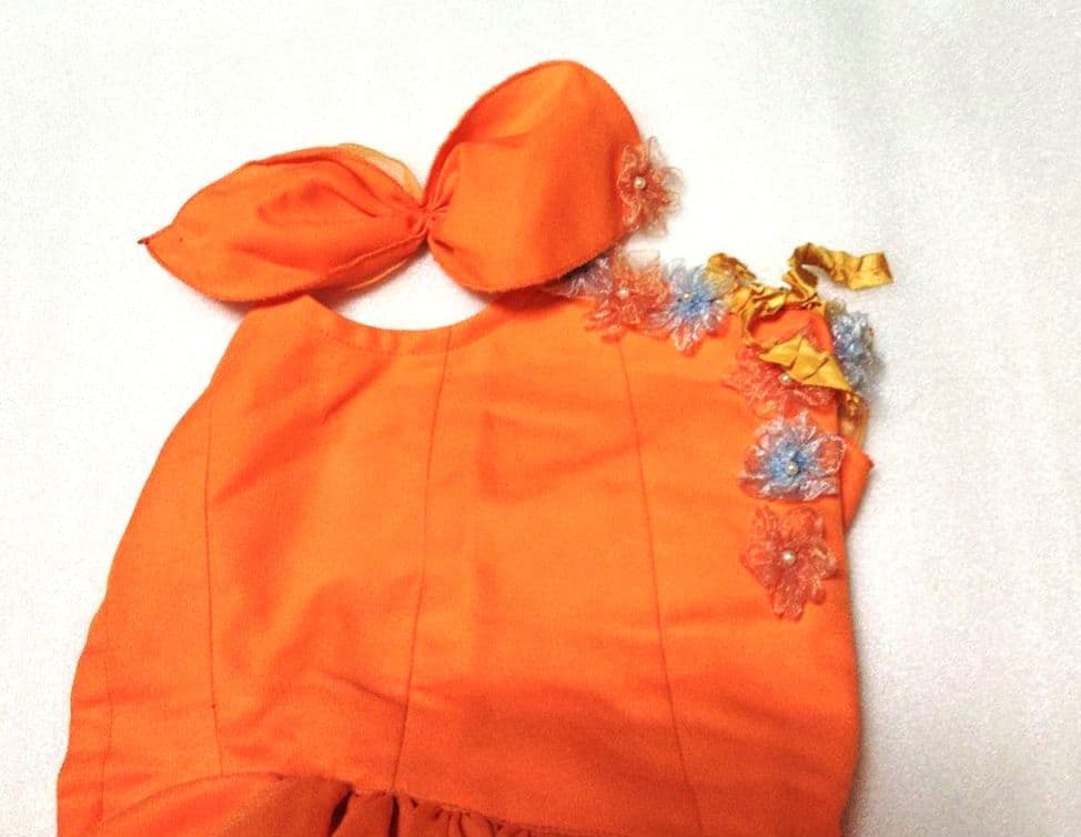 バレエ　5着まとめオレンジ ワンピース　緑の帽子付　小学校1年生