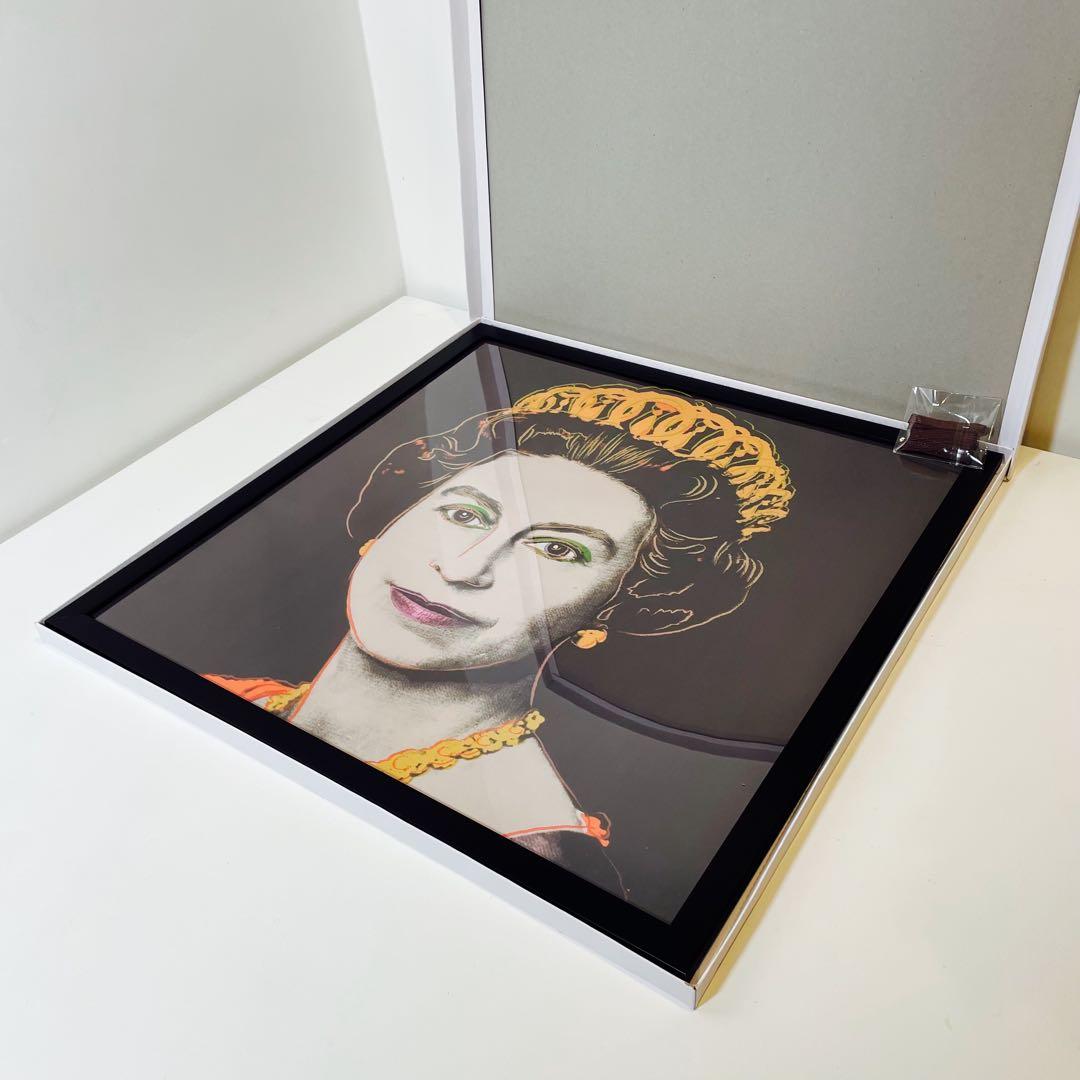 【50cm×50cm額付ポスター】アンディ ウォーホル 「エリザベス女王」新品