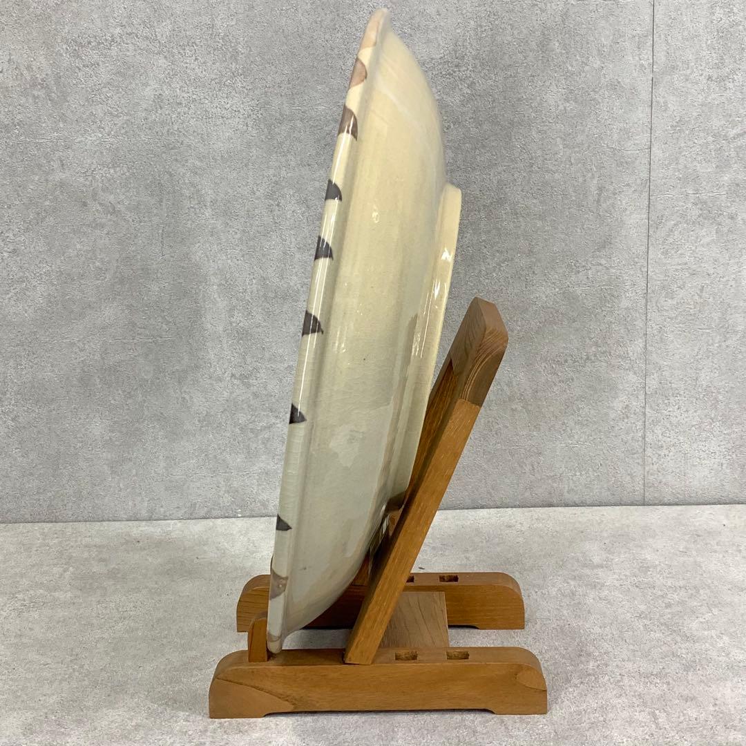大皿 直径 45.4cm ! 飾り皿 線 布志名焼 アンティーク 昭和レトロ ⑨