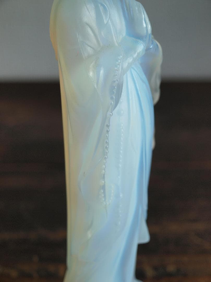 美しいオパールガラス ルルドの聖母像 フレンチ・アール・デコ 工藝/K073