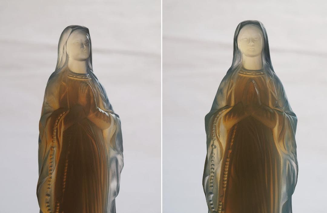 美しいオパールガラス ルルドの聖母像 フレンチ・アール・デコ 工藝/K073